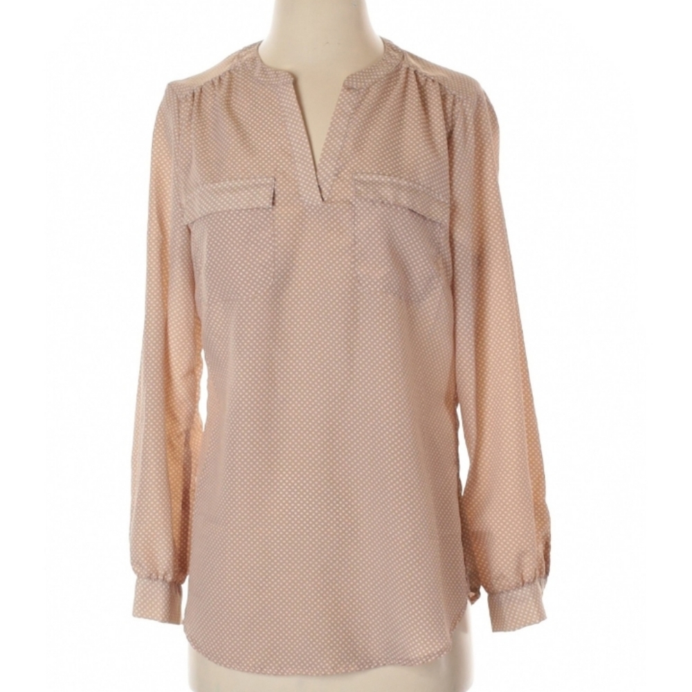 Cynthia Rowley Long Sleeve Sheer Polka Dot Top S